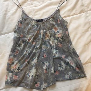 Floral grey tank top